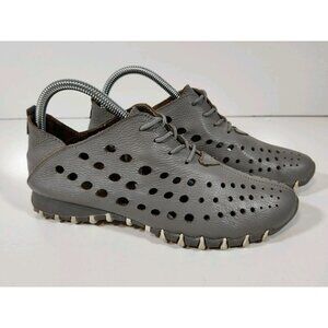 LITFOOT LF9010 Comfort Soft Leather Gray Walking Oxford Shoes Women's 38 US 8